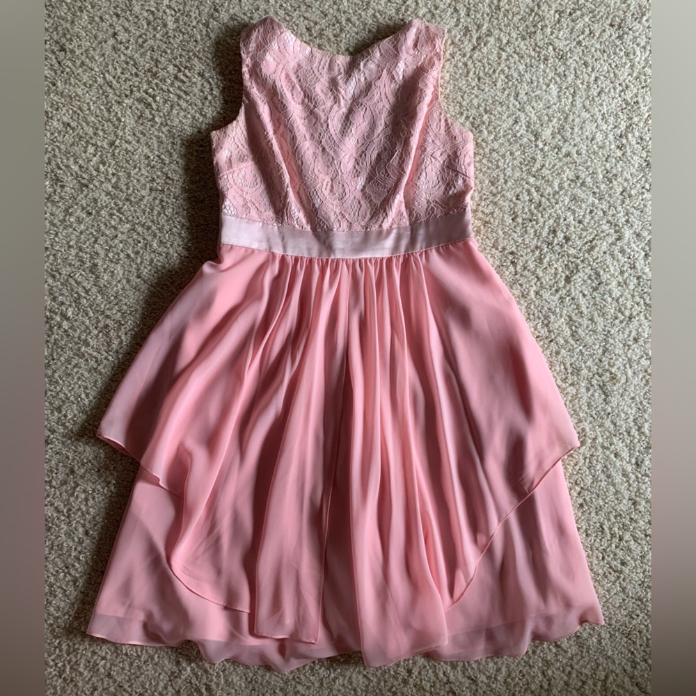 Pink chiffon and lace dress